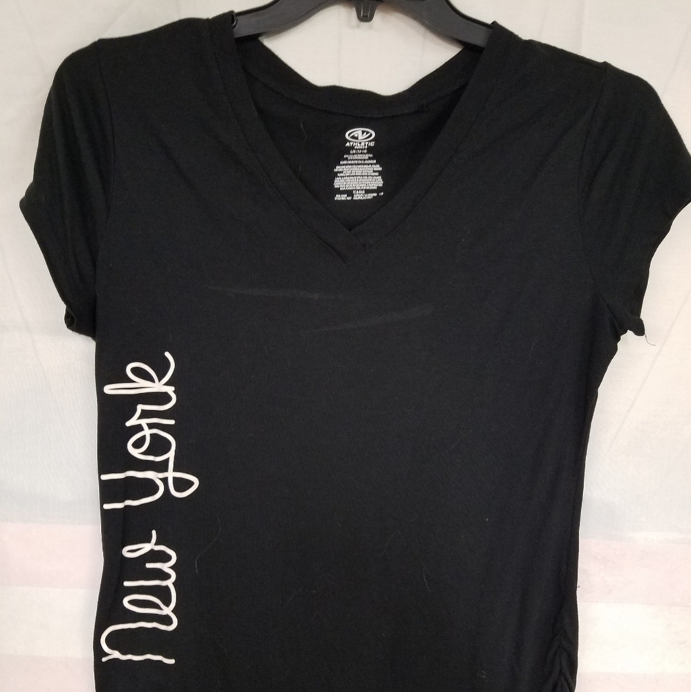 Athletic Works Black Tee NEW YORK Sz Large